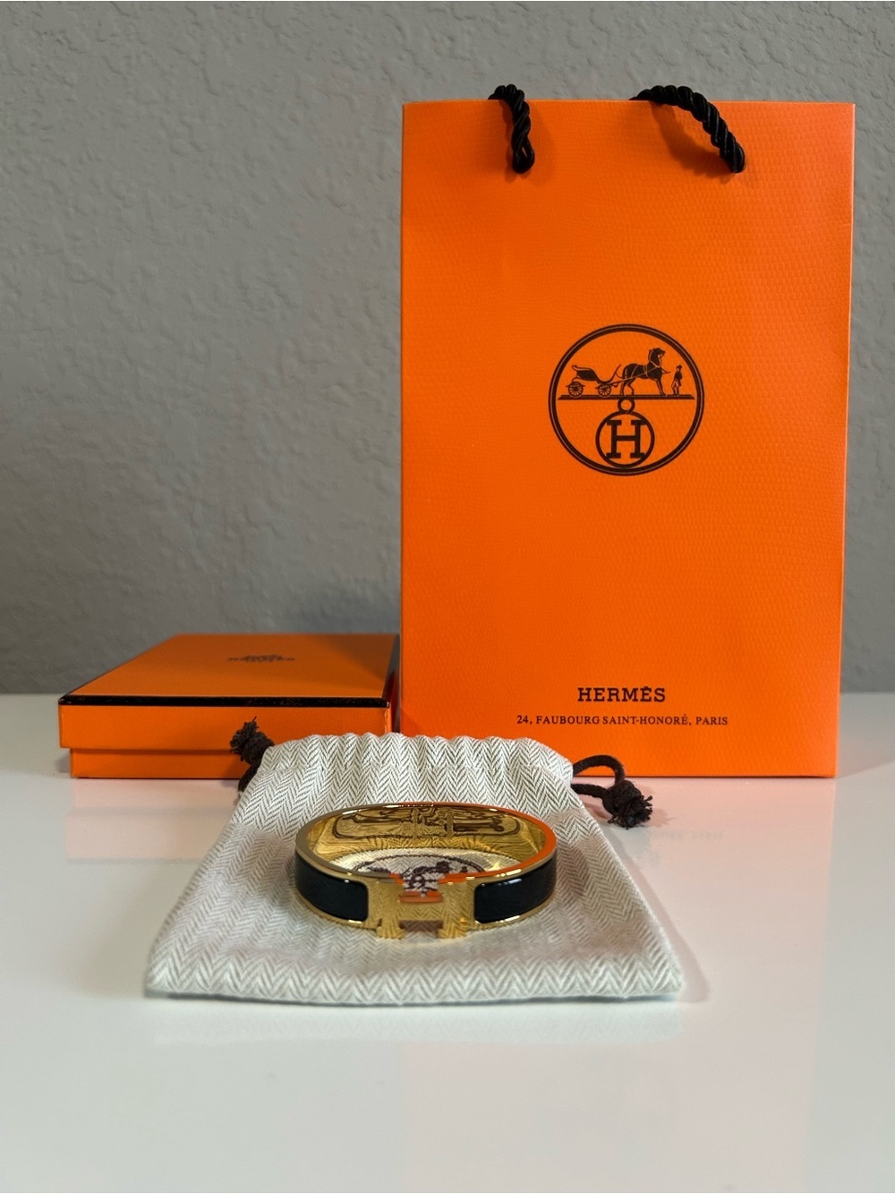 Hermes Black And Gold Clic
H Bracelet
